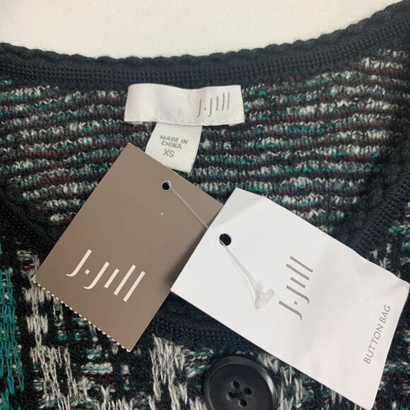 J.Jill Longline Coatigan Womens XS Extra Small Wool Blend Button Front Art Wear - Picture 12 of 14